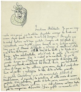 Autogram dopis Melchor Fernandez Almagro, Granada, konec ledna 1926