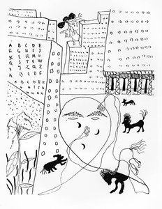 Autoportrét básníka Federica Garcíi Lorcy (1898-1936) v New Yorku, 30. léta