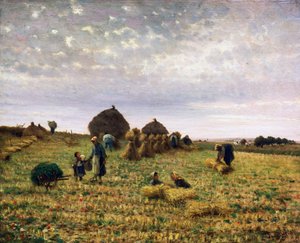 Sklizeň, obraz Federica Rossana (1835-1912), olej na plátně, 65x80 cm