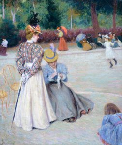 Hry v parku, Federico Zandomeneghi (1841-1917), olej na plátně, 55,5 x 45,5 cm od Federigo Zandomeneghi