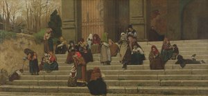 Chudí na schodech kláštera Ara Coeli v Římě, 1872