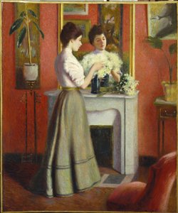Žena před zrcadlem par Zandomeneghi, Federico (1841-1917). Olej na plátně, rozměr: 65x55 od Federigo Zandomeneghi