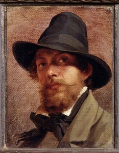 "Autoportrét"" Obraz Feodor Andrejevič Bronnikov (1827-1902) 1856 Státní muzeum V. Tropinina, Moskva od Fedor Andreevich Bronnikov