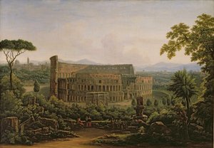 Pohled na Koloseum z Palatinu, Řím, 1816 od Fedor Mikhailovich Matveev