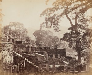 Japonský chrámový hřbitov, Shuntoji, Nagasaki, c. 1867.
