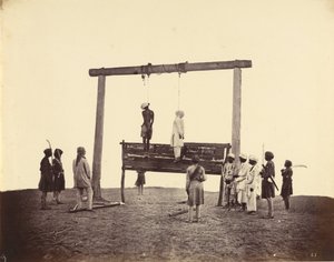 Dva Sepoys 31. domorodé pěchoty, kteří byli oběšeni v Lucknow, 1857 od Felice Beato