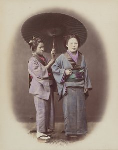 Mladá dáma a sluha, 1868. od Felice Beato