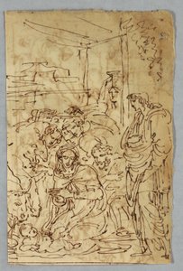 Klanění pastýřů; Arcangle St. Michael po Raphaelovi; sv. Margarita po Rafaelovi; Aloof de Wignancourt od Caravaggia; Putti; Studie o potopě; Verso: Dispozice po Volterra; Svatá Ceclia po Rafaelovi; Část sňatku Jindřicha IV. s... od Felice Giani