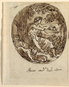 Bacchus, Design pro klenutý strop, Sala dei Legislatori, Palazzo Conti-Sinibaldi, Faenza od Felice Giani