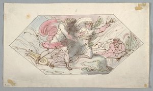 Kresba, Apollón a Dafné, 1796-98 od Felice Giani