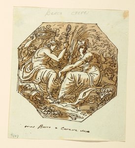 Kresba, Bacchus a Ceres od Felice Giani