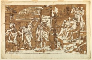 Kresba, Hádes; Persefona v podsvětí (Obětování Proserpině), asi 1820 od Felice Giani