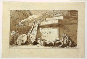 Kresba, Pomník pro Accademia della Pace, 1810-20 od Felice Giani