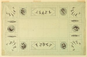 Kresba, Palazzo Quirinale, Řím;, 1812 od Felice Giani