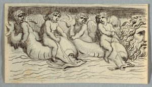 Frieze s delfíny a putto od Felice Giani