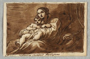 Madonna a dítě, studie po Lodovico Carracci od Felice Giani