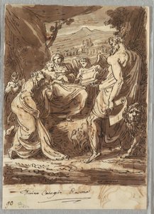 Madona a nemluvně, svatý Jeroným, Marie Magdalena a andělé, po Correggiovi od Felice Giani