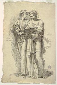 Thalia, múza komedie a Calliope, múza epické poezie od Felice Giani