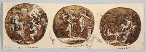 Tři subjekty Bacchus: Bacchus uctíván od Felice Giani
