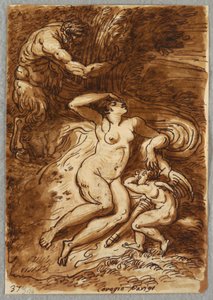 Venuše a Cupid a Satyr, Studie po Correggiovi od Felice Giani