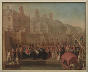 Janov. Návštěva papeže Pia VII. ve svobodném přístavu 5. května 1815.