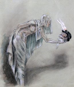 Mezi kolemjdoucími, c1850-1898 od Felicien Joseph Victor Rops
