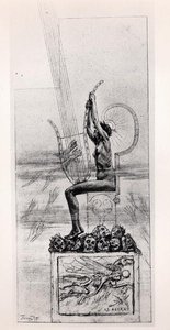 Velká lyra, frontispis básní Stephana Mallarmeho (1842-98) od Félicien Rops