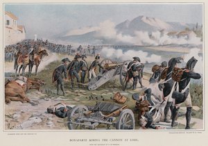 Bonaparte míří dělo na Lodi od Felicien baron de Myrbach Rheinfeld