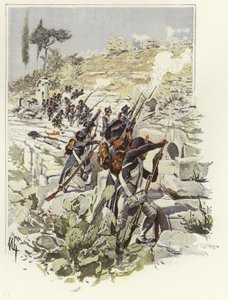 Vojáci mezi ruinami Nicopolis od Felicien baron de Myrbach Rheinfeld