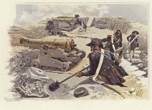 Vojáci zaujímají své pozice mezi ruinami Nicopolis od Felicien baron de Myrbach Rheinfeld
