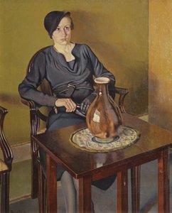 Žena s vázou, kolem roku 1929 (olej na plátně) od Feliu Elias Bracons