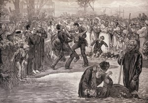 Křest černochů ve Spojených státech, z „The Illustrated London News“, 21. května 1887 (rytina) od Felix (after) Regamey