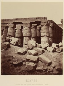 Sloupy hypostylové síně, pohled ze severu. [Karnak, Théby] od Félix Bonfils