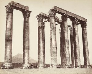 Olympeion, neboli chrám Dia Olympského, na Akropoli v Aténách od Félix Bonfils