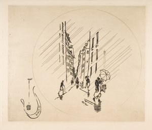Dekorace na talíř: Déšť, 1870. od Felix Bracquemond