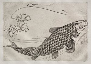 Večeře (servis Rousseau): Velká ryba v japonském stylu (č. 19) od Felix Bracquemond