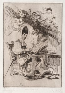 Don Quichote, podle Goyi od Felix Bracquemond