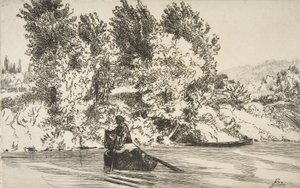 Rybář se sítí, 1868. od Felix Bracquemond