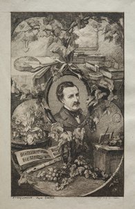 Frontispis pro nová díla Champfleury, Přátelé přírody: Portrét Champfleury, 1859. od Felix Bracquemond