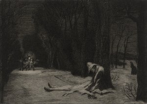 La Mort de Matamore (lept) od Felix Bracquemond