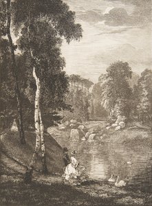 Bois de Boulogne, 1857. od Felix Bracquemond
