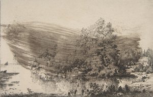 Statek na břehu Oise, 1868. od Felix Bracquemond
