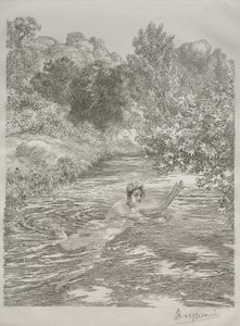 The Bather, c. 1860-70. od Felix Bracquemond