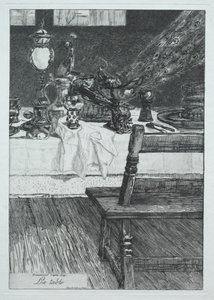Stůl, podle H. Leyse, 1868. od Felix Bracquemond