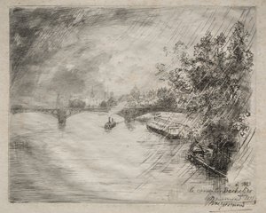 Pohled na most Saint-Pères, 1877. od Felix Bracquemond