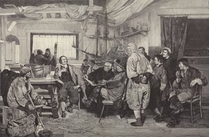 Petr Veliký se v roce 1697 učil umění stavby lodí v Holandsku (rytina) od Felix Cogen