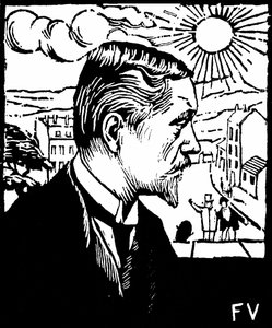 Autoportrét. Dřevoryt Felix Edouard Vallotton (1865-1925), cca 1890. Soukromá sbírka. od Felix Edouard Vallotton