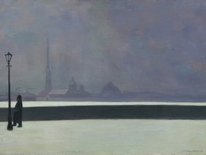 Newa, světlá mlhovina (La Néva, brume légère). 1913 od Felix Edouard Vallotton
