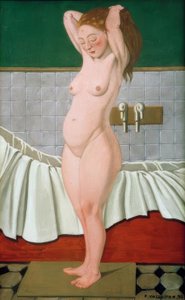 Žena ve vaně dělá její vlasy od Felix Edouard Vallotton