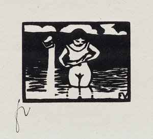 Dívka si sundává košili, VI z "Les Petites Baigneuses", 1893 od Felix Edouard Vallotton